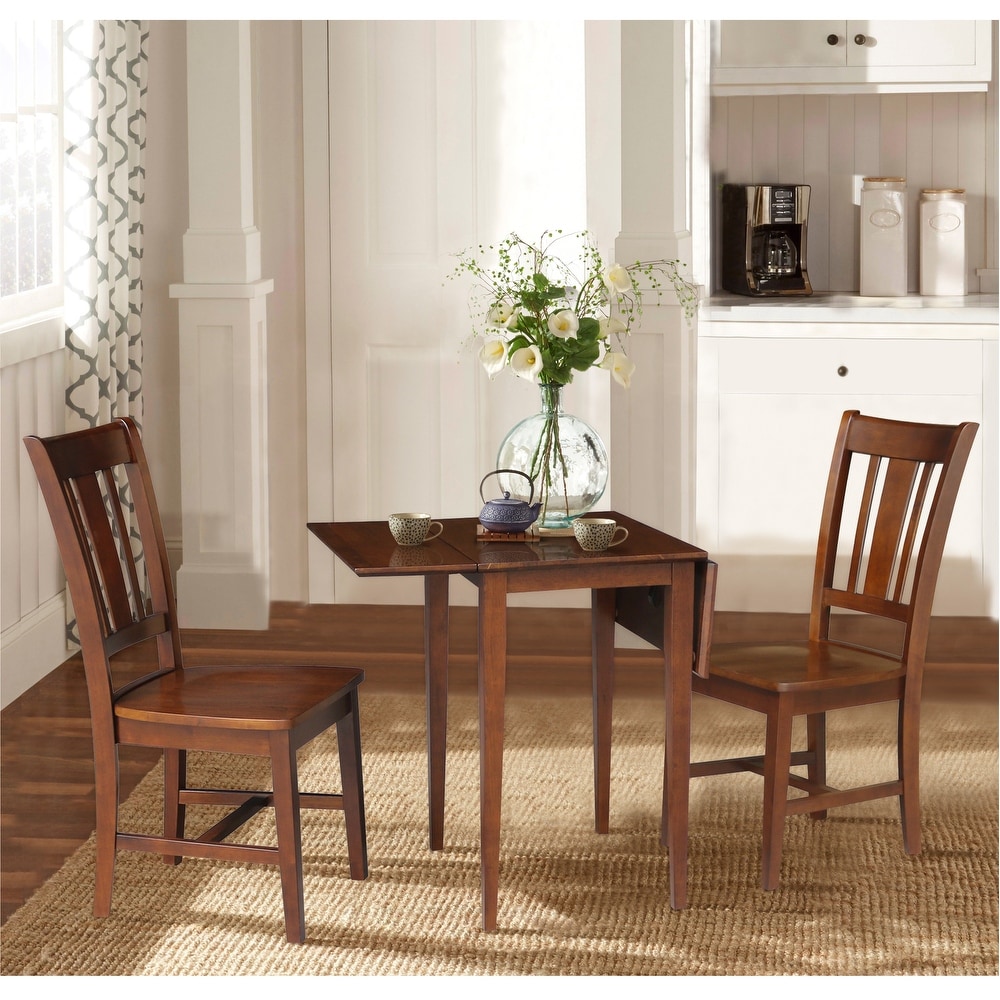 International Concepts Small Dual Drop Leaf Table with 2 Chairs