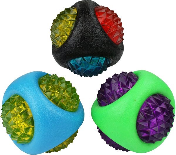 Multipet Doglucent TPR Dental Diamond Ball Dog Toy， 1 count