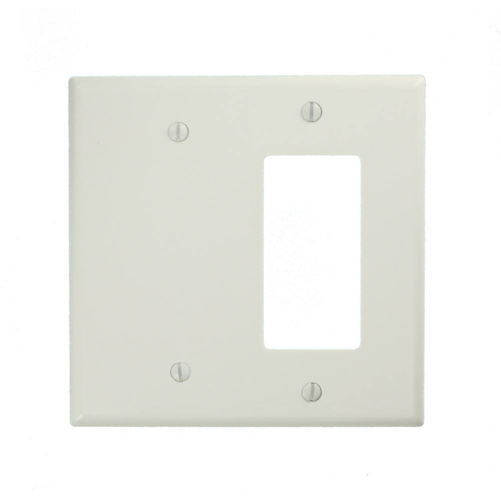 Leviton White 2-Gang 1-Toggle1-Blank Wall Plate (1-Pack) 002-80608-00W