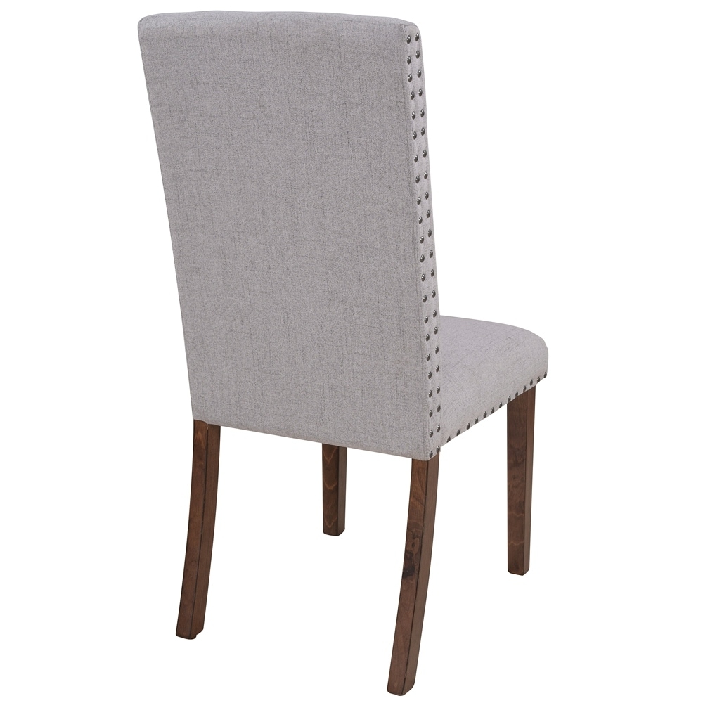 High Back Upholstered Nailhead Trim Parsons Dining Chairs (Set of 2)