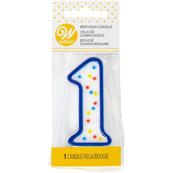 Wilton 2811 266 Number 1 Blue Birthday Candle