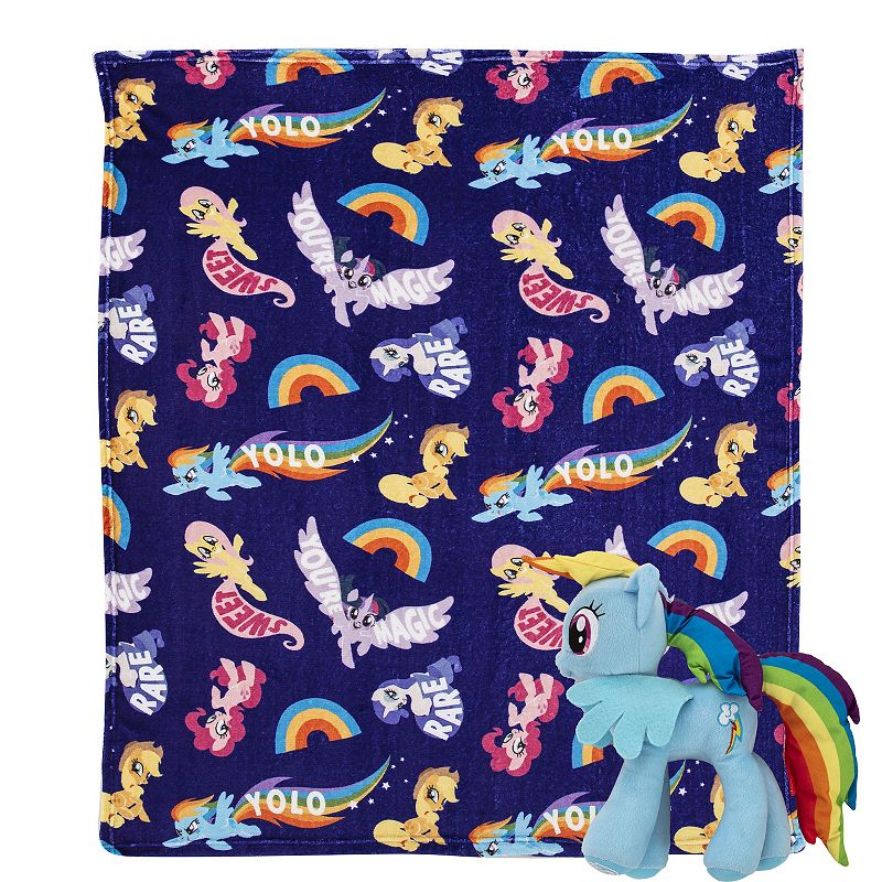 My Little Pony Cute Rainbow Dash Character Hugger Pillow and Silk Touch Throw Set