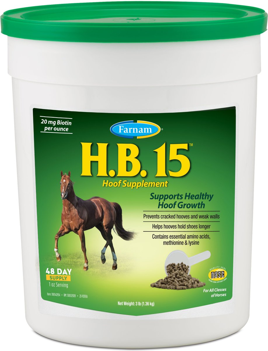 Farnam HB 15 Horse Hoof Supplement， 3-lb bag