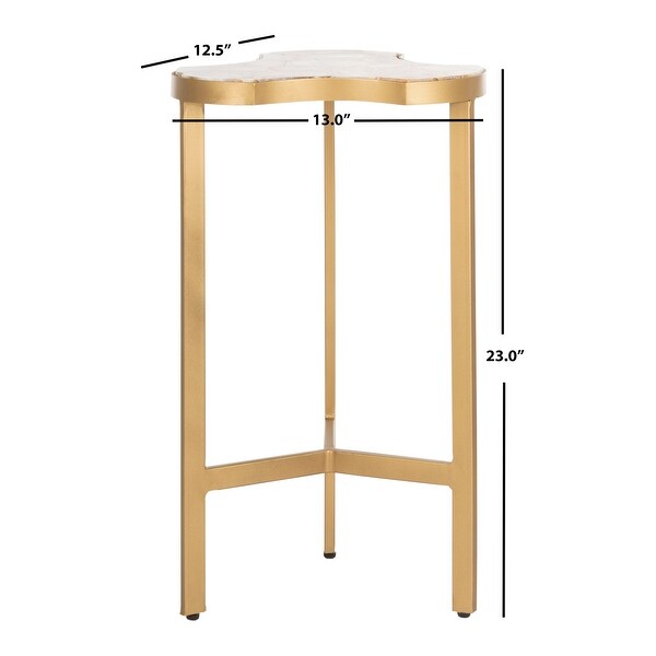 SAFAVIEH Suki Tripod Accent Table -White / Gold - 13