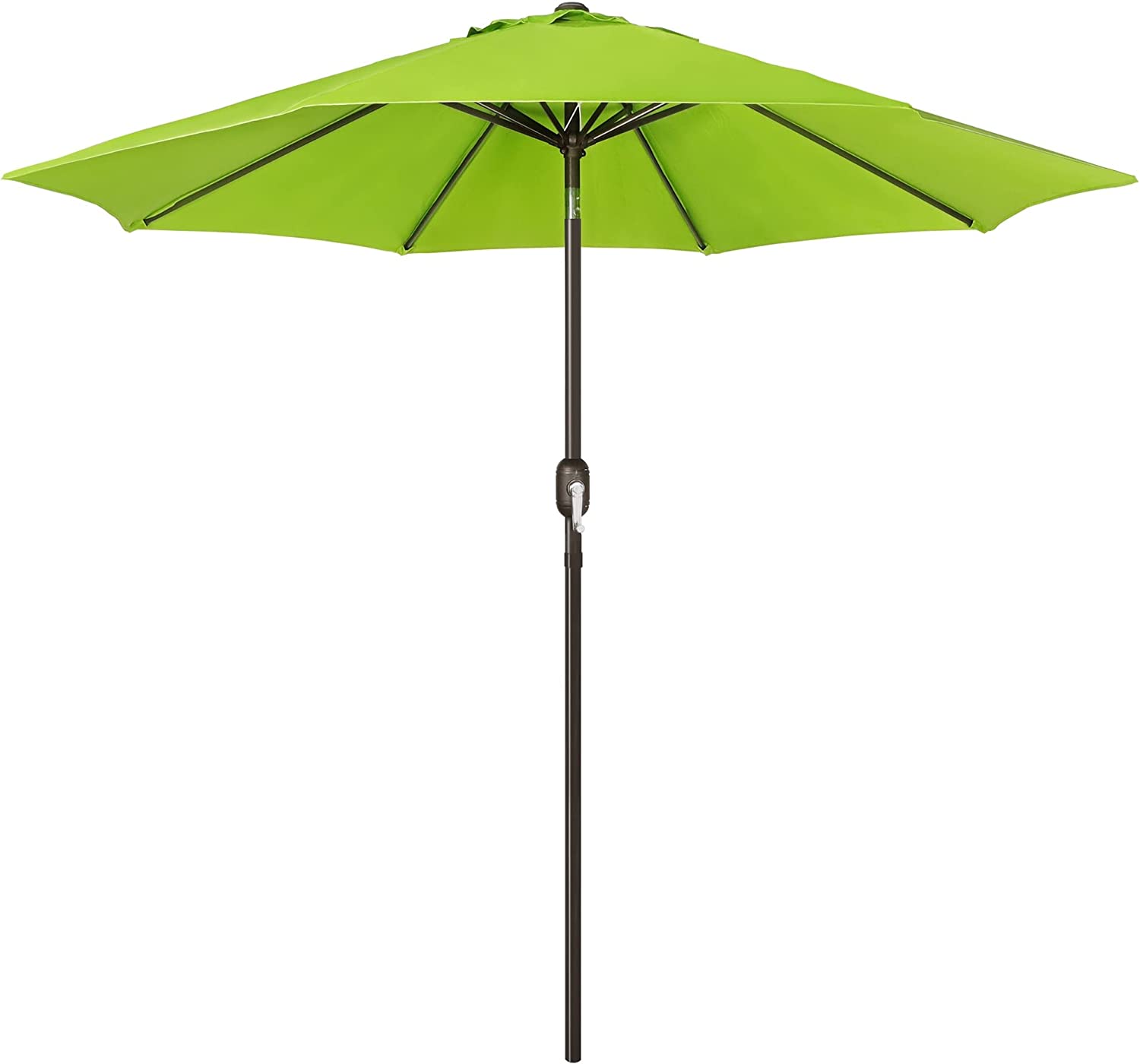 9' Outdoor Market Patio Umbrella with Push Button Tilt and Crank, 8 Ribs (Tan)