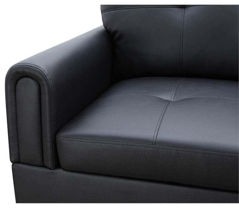 Star Home Living (Black) 3PC Faux Leather Sectional w/ottoman   Contemporary   Sectional Sofas   by Homesquare  Houzz