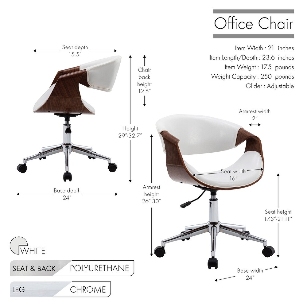 Porthos Home Aeko Office Chair  PU Leather  Height Adjustable Seat