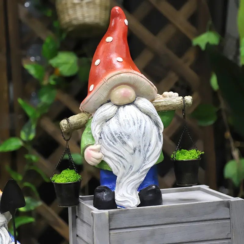 Redeco New Design  Gnomes Easter Magnesium Oxide Flower Gnome Magnesia Crafts For Gifts Home Garden Decoration