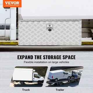 VEVOR 36 in. x 17 in. x 18 in. Underbody Truck Tool Box Aluminum Pickup Storage Box with Lock Keys Latch for Truck Van Trailer CDK361718INCHPTVPV0