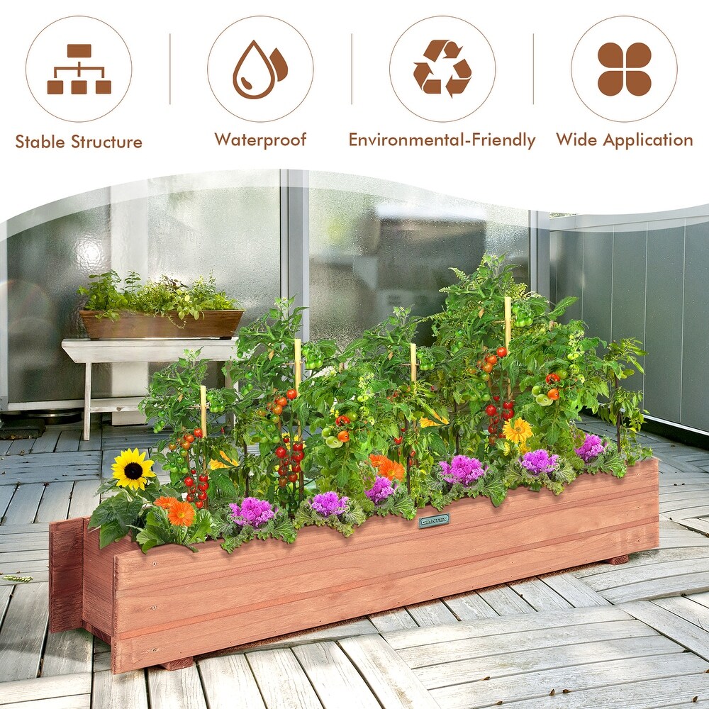 28/36/40 Inch Wooden Flower Planter Box Garden Yard Decorative Window