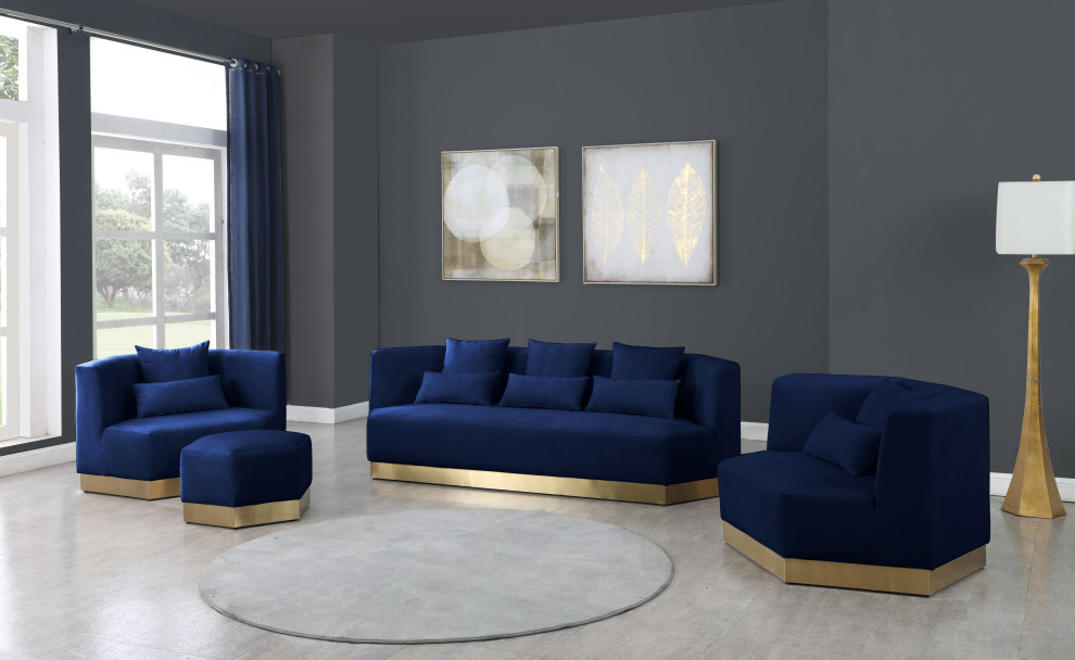 Marquis Velvet Upholstered Set   Contemporary   Armchairs And Accent Chairs   by Meridian Furniture  Houzz