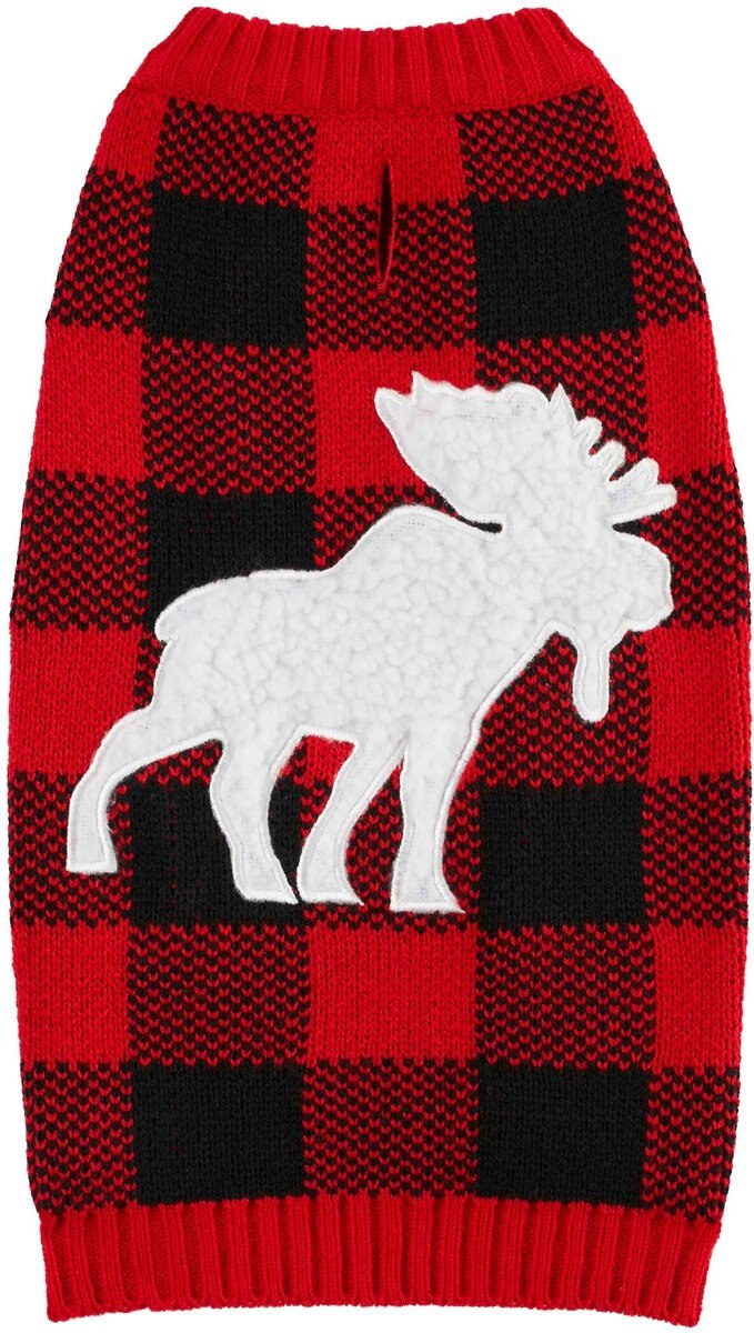 Frisco Plaid Moose Dog and Cat Sweater