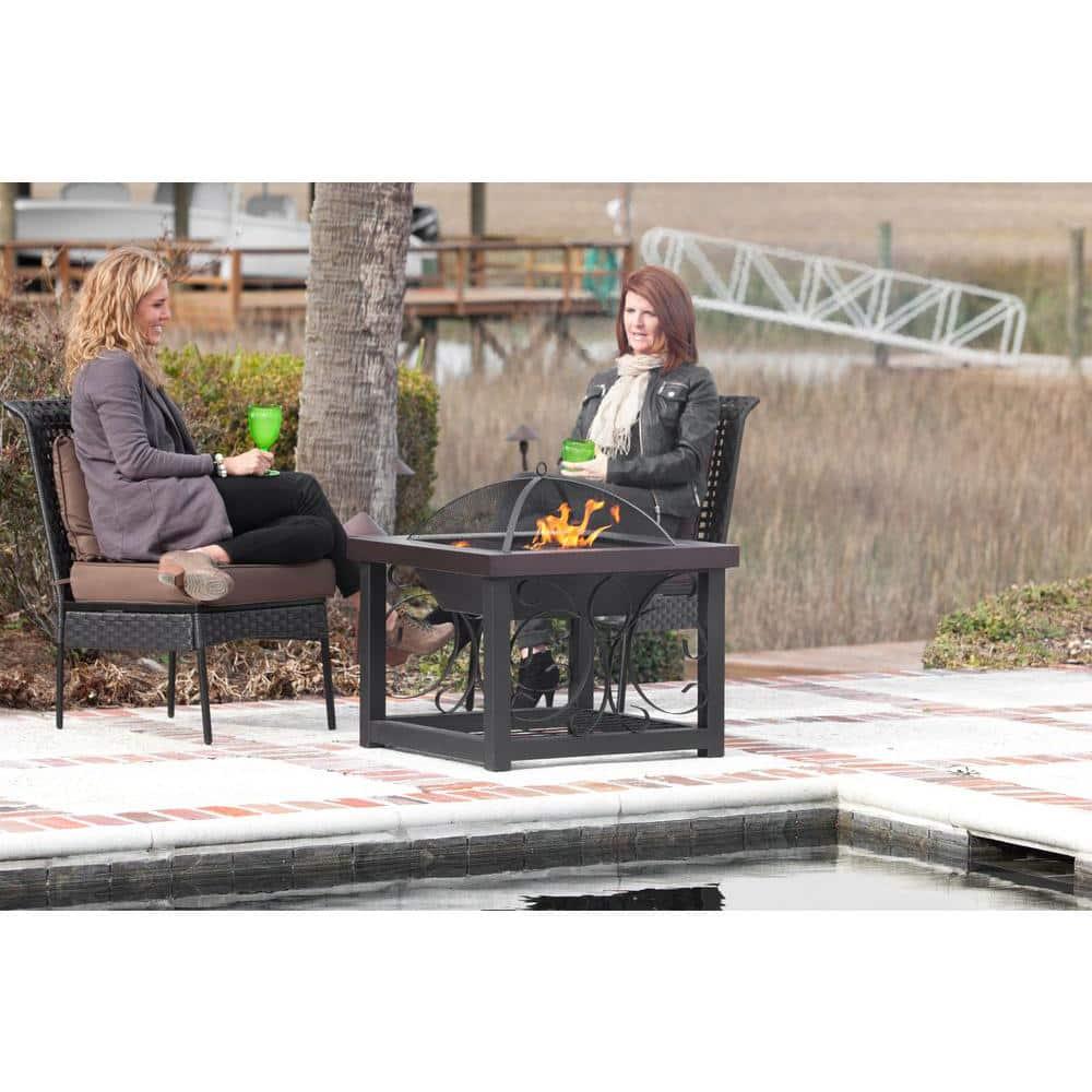 Fire Sense Hammer Tone Bronze Cocktail Table Fire Pit