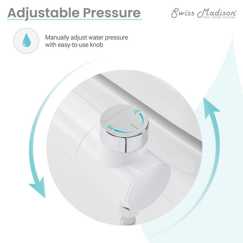 Swiss Madison Aqua Non-Electric Bidet Seat for Elongated Toilet in Glossy White SM-BSA01