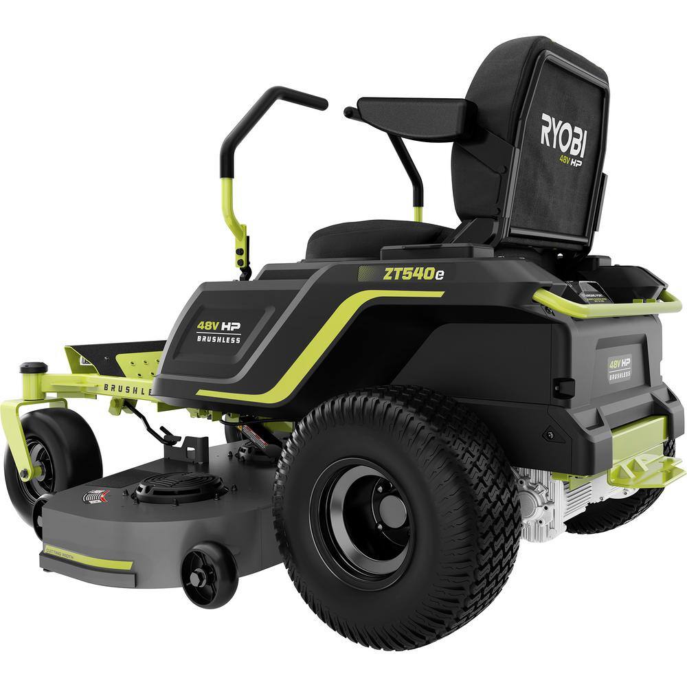 RYOBI 48V Brushless 54 in. 115 Ah Battery Electric Riding Zero Turn Mower RY48140