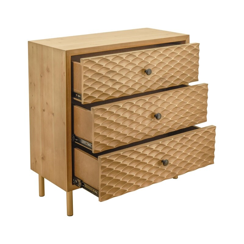 Wooden Accent Storage Cabinet with 3 Drawers