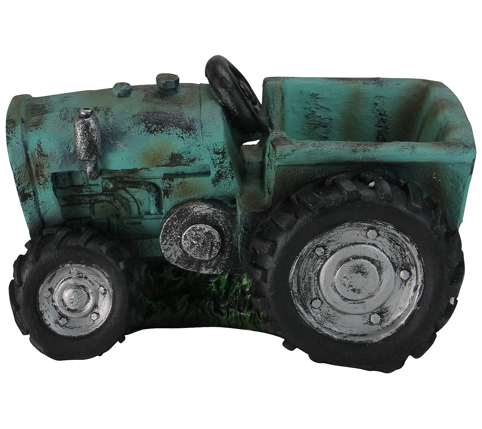 Northlight 12.25 Green and Black Distressed Tractor Planter