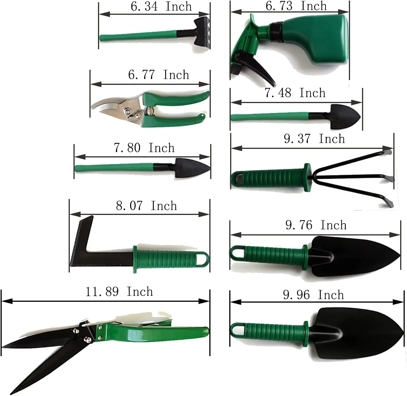 10 Pcs  Garden Tools Kit Includes Trowel Pruner Rake Transplanter Cultivator Shears Sprayer Vegetable Herb Garden Hand Tool sets