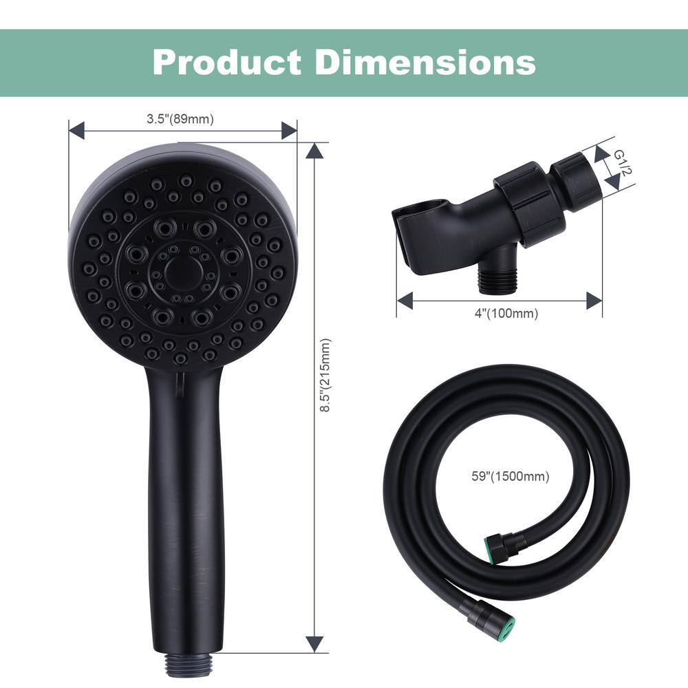 WOWOW 5-Spray 1.75 GPM 3.5 in. Wall Mount Handheld Shower Head in Oil Rubbed Bronze H5010RB-C-AM