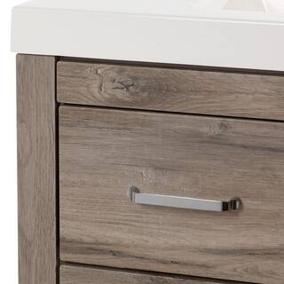 Glacier Bay Woodbrook 37 in. W Bathroom Vanity in White Washed Oak with Cultured Marble Vanity Top in White with White Sink WB36P2-WO