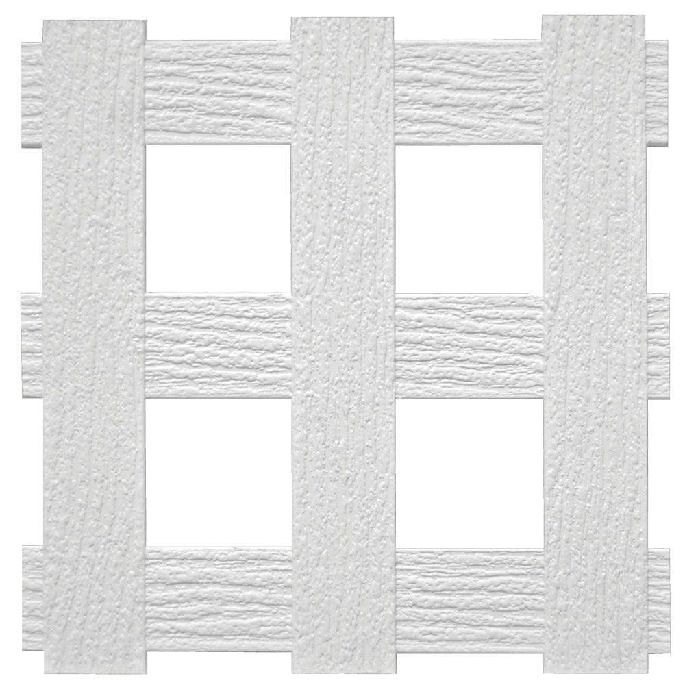 Veranda 4 ft. x 8 ft. White Privacy Square Vinyl Lattice - Framed 73004051