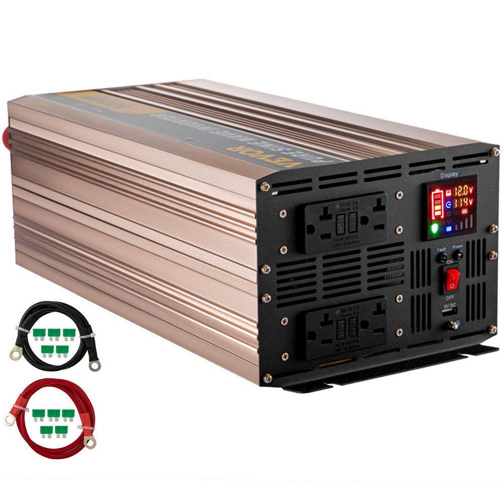 VEVOR Pure Sine Wave Inverter 3000 Watt Power Inverter DC12V to AC110V with LCD Display USB Port for Car RV Truck Solar System CZXNBQDDDLZ3KYASKV9