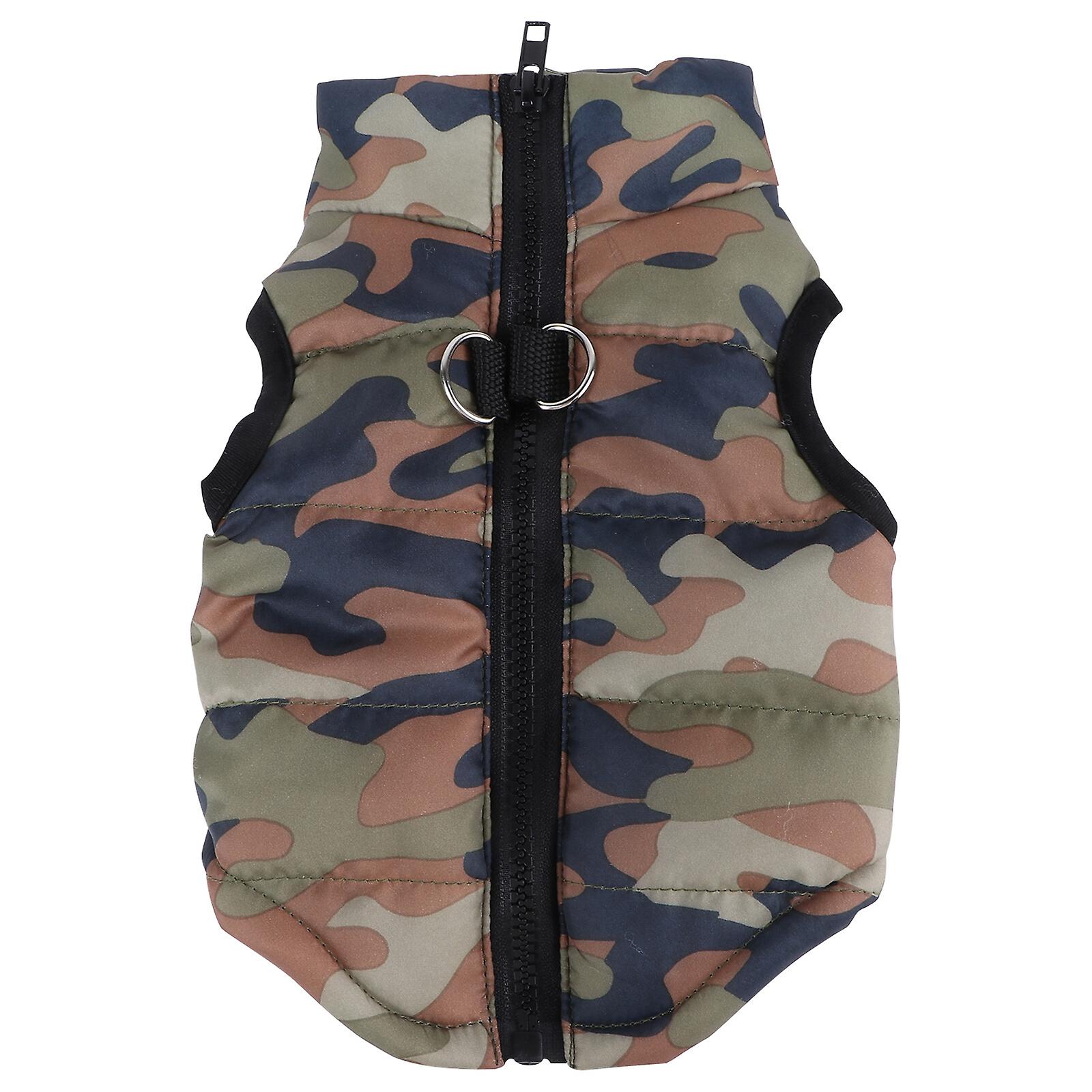 Pet Dog Puppy Cotton-padded Vest Clothing Sleeveless Coat - Size S (camouflage)