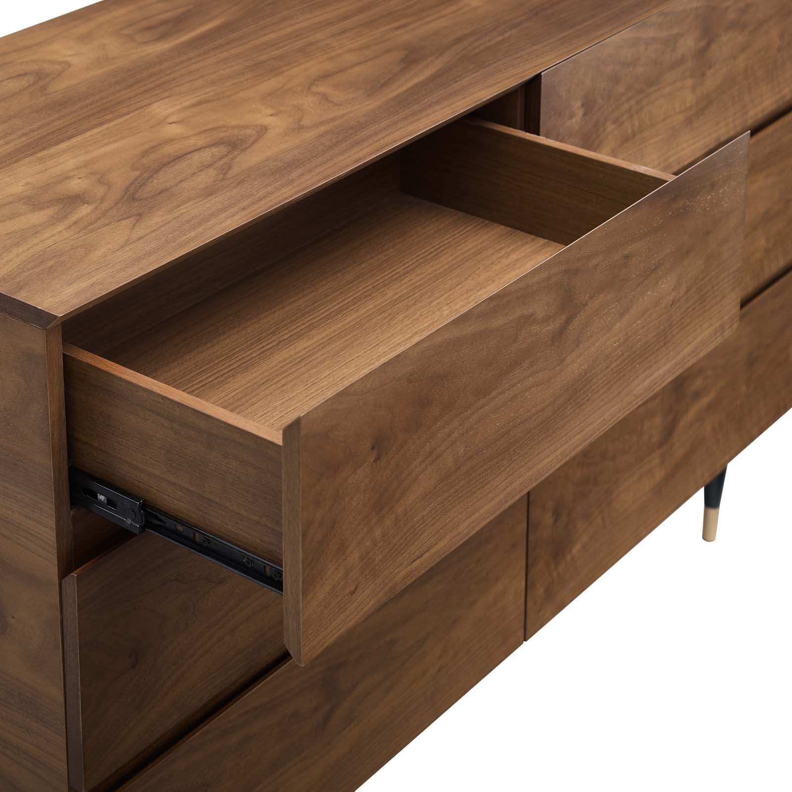 Caima 6-Drawer Dresser, Walnut