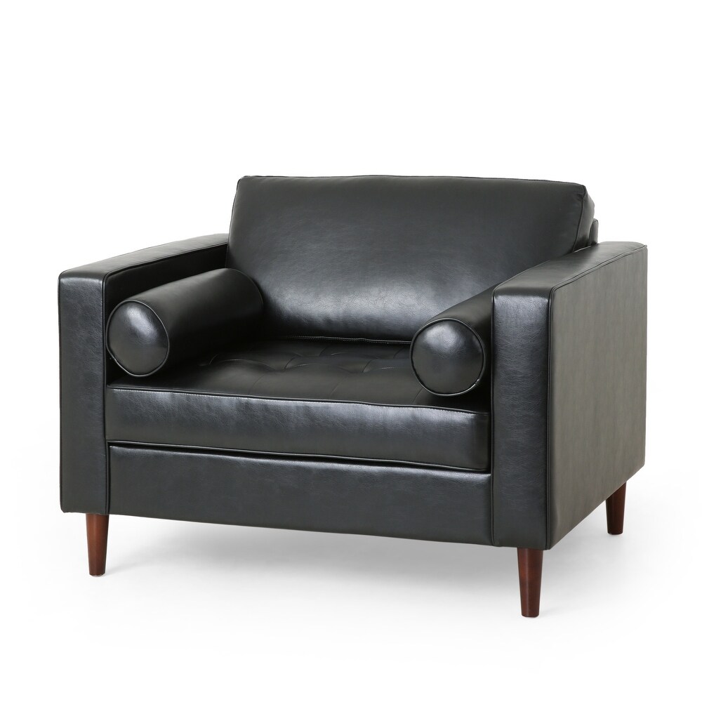 Malinta Contemporary Faux Leather Tufted Club Chair by Christopher Knight Home