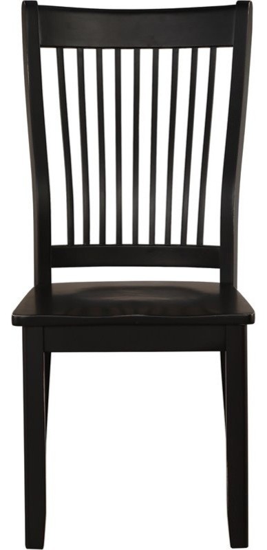 ACME Renske Wooden Slatted Back Dining Side Chair in Black Set of 2   Transitional   Dining Chairs   by Homesquare  Houzz