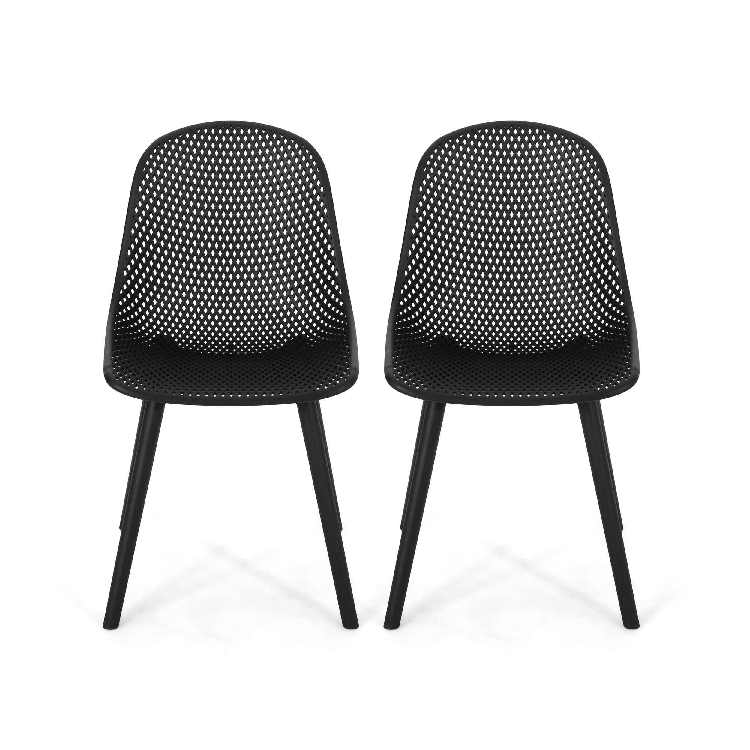 Yazmeen Outdoor Modern Dining Chair (Set of 2)