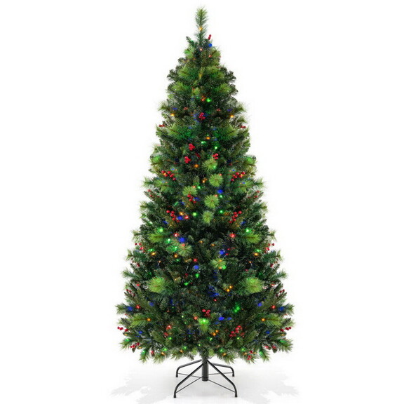 Costway 6/7/8 Feet Pre Lit Artificial Christmas Tr...