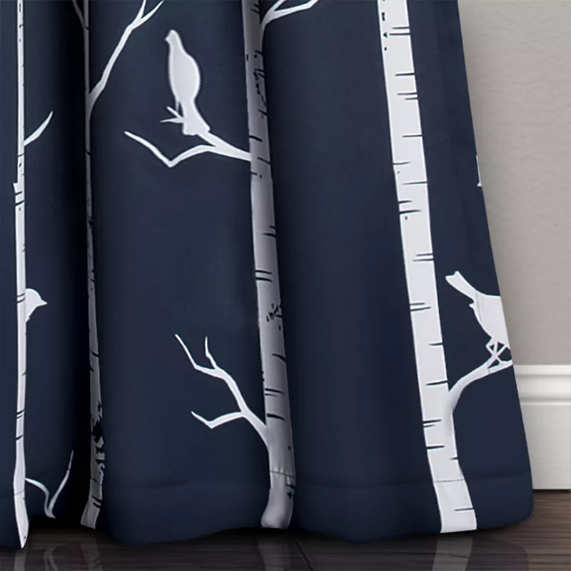 Half Moon Bird on the Tree Window Curtains Set