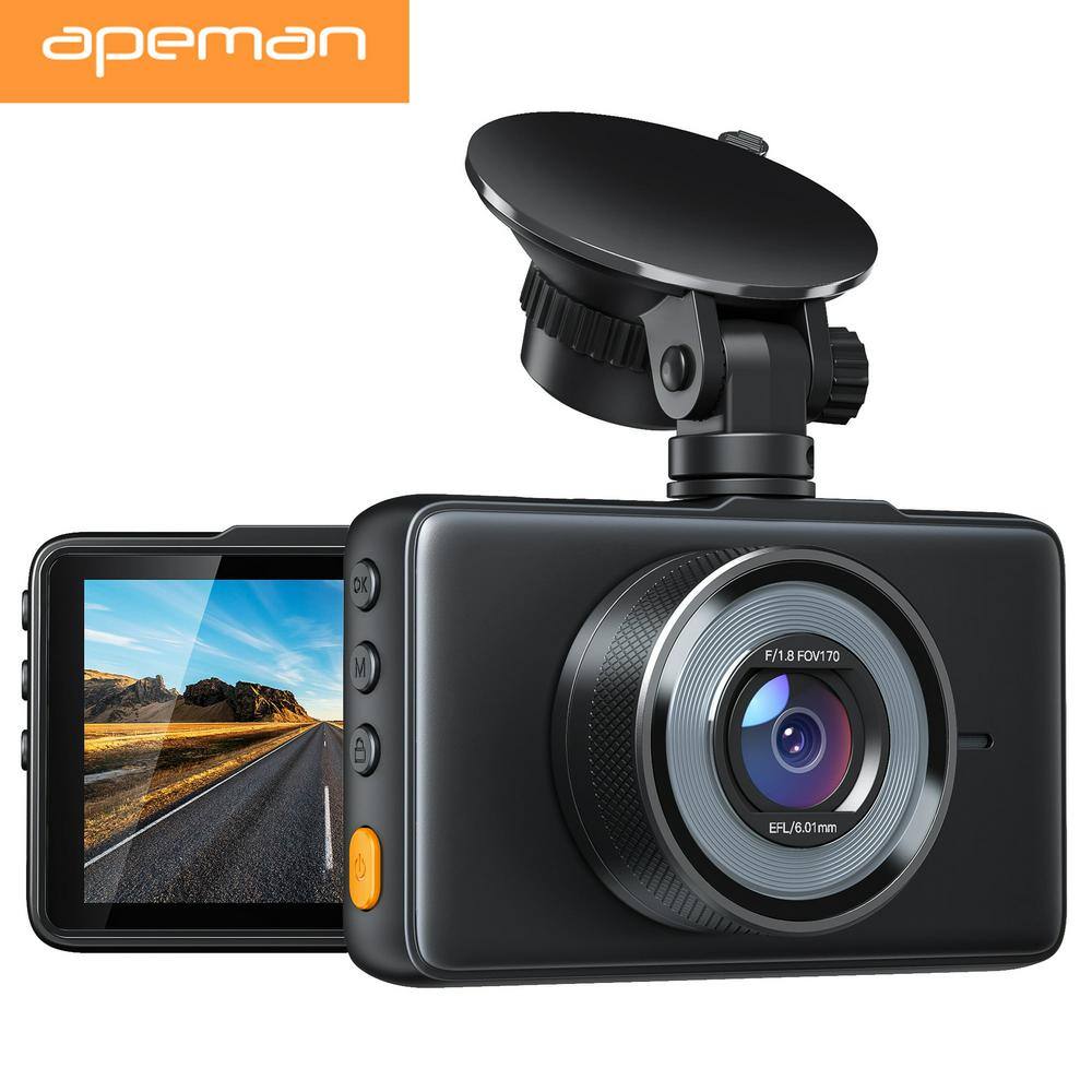 apeman 1080P FHD 3 Inch Car Camera 170 Wide Angle Screen Dash Cam C450