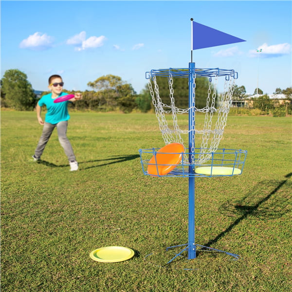 Yaheetech 12-Chain Disc Golf Basket Portable Metal Disc Golf Target Flying Disc Golf Practice Basket Indoor & Outdoor Blue