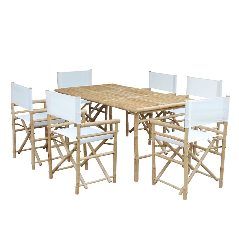 Set of 6 Director Chairs and Rectangular Table Dining