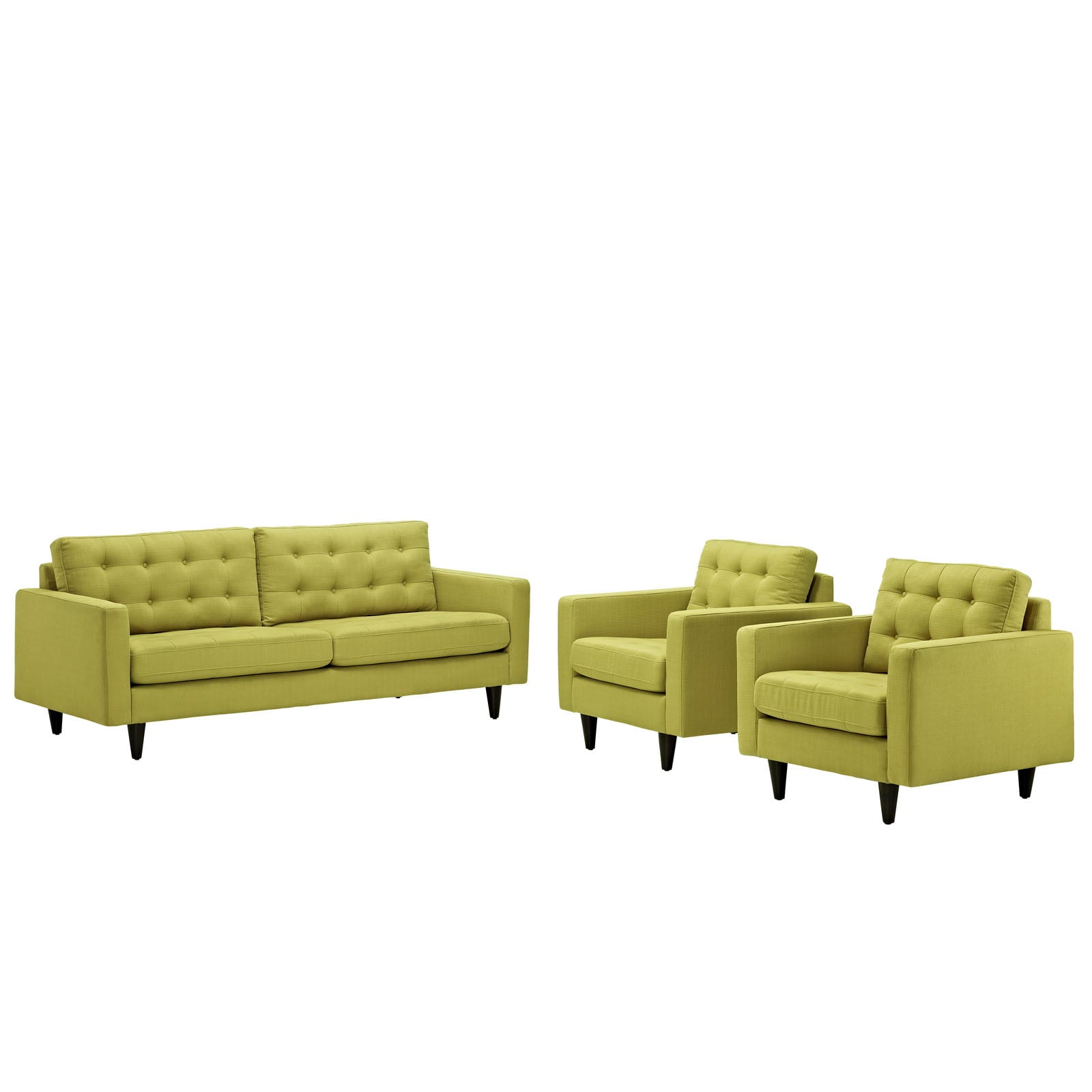 Empress Sofa and Armchairs Set of 3 - Wheatgrass