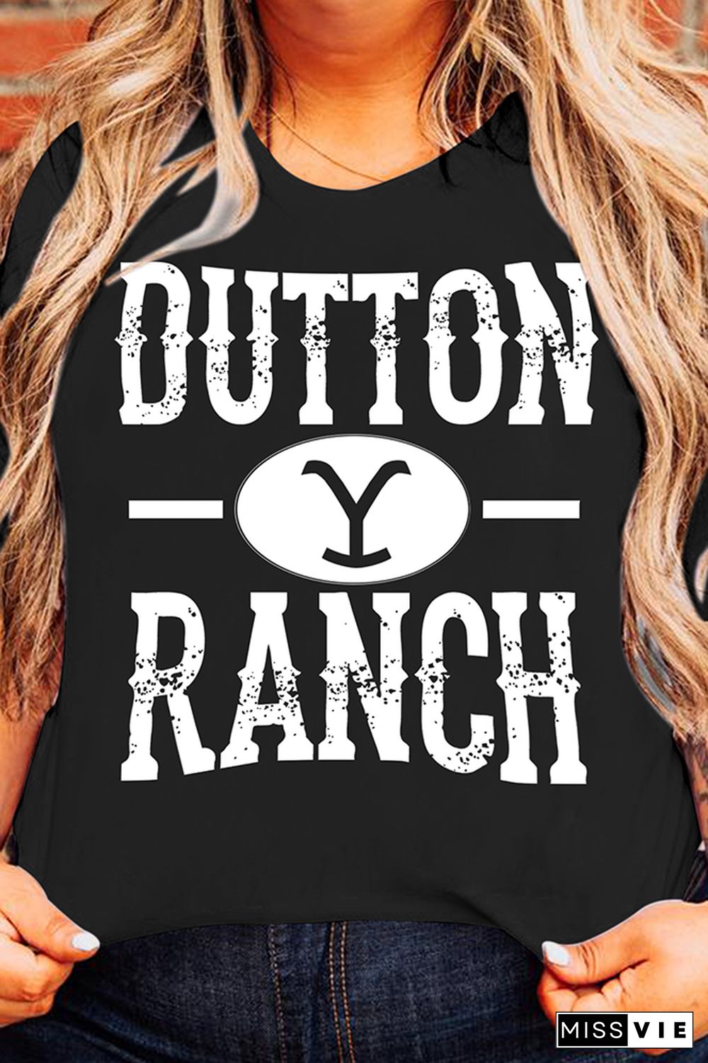 OUTTON RANCH Print Graphic Tees for Women Wholesale Short Sleeve T shirts Top