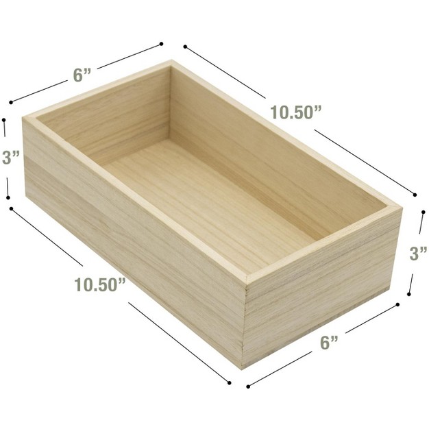 Sorbus Natural Wood Bin 4 pack