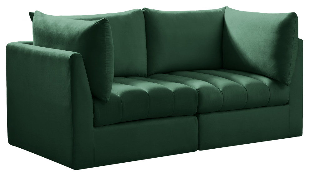 Jacob Velvet Upholstered Modular Sofa   Contemporary   Sofas   by Meridian Furniture  Houzz