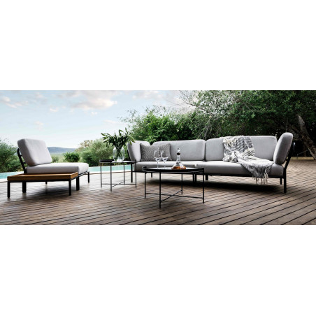 Table basse salon de jardin rectangulaire Level HOUE， bambou/aluminium