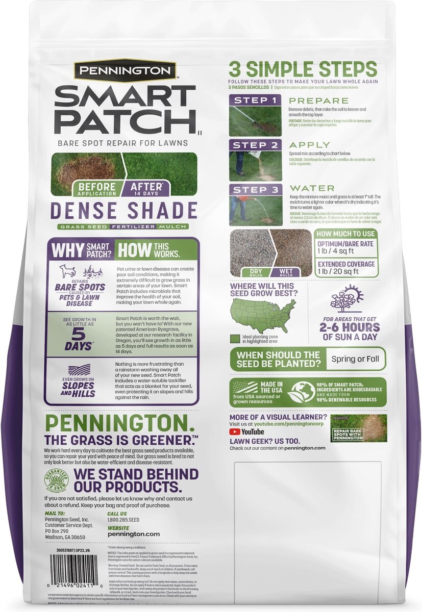 Pennington Smart Patch Dense Shade Mix Dog Lawn-Treatment and Grass Saver