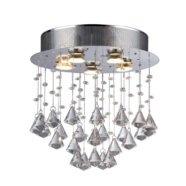 X 17 quot X 6 quot Cerda 5 Light Crystal Chandelier Silver Warehouse Of 