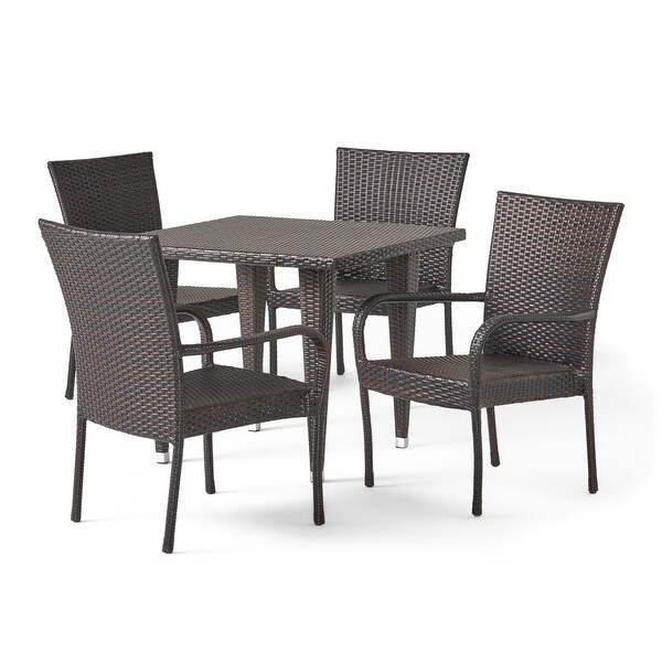 Outdoor Delani 5piece Wicker Dining Set by Christopher Knight Home