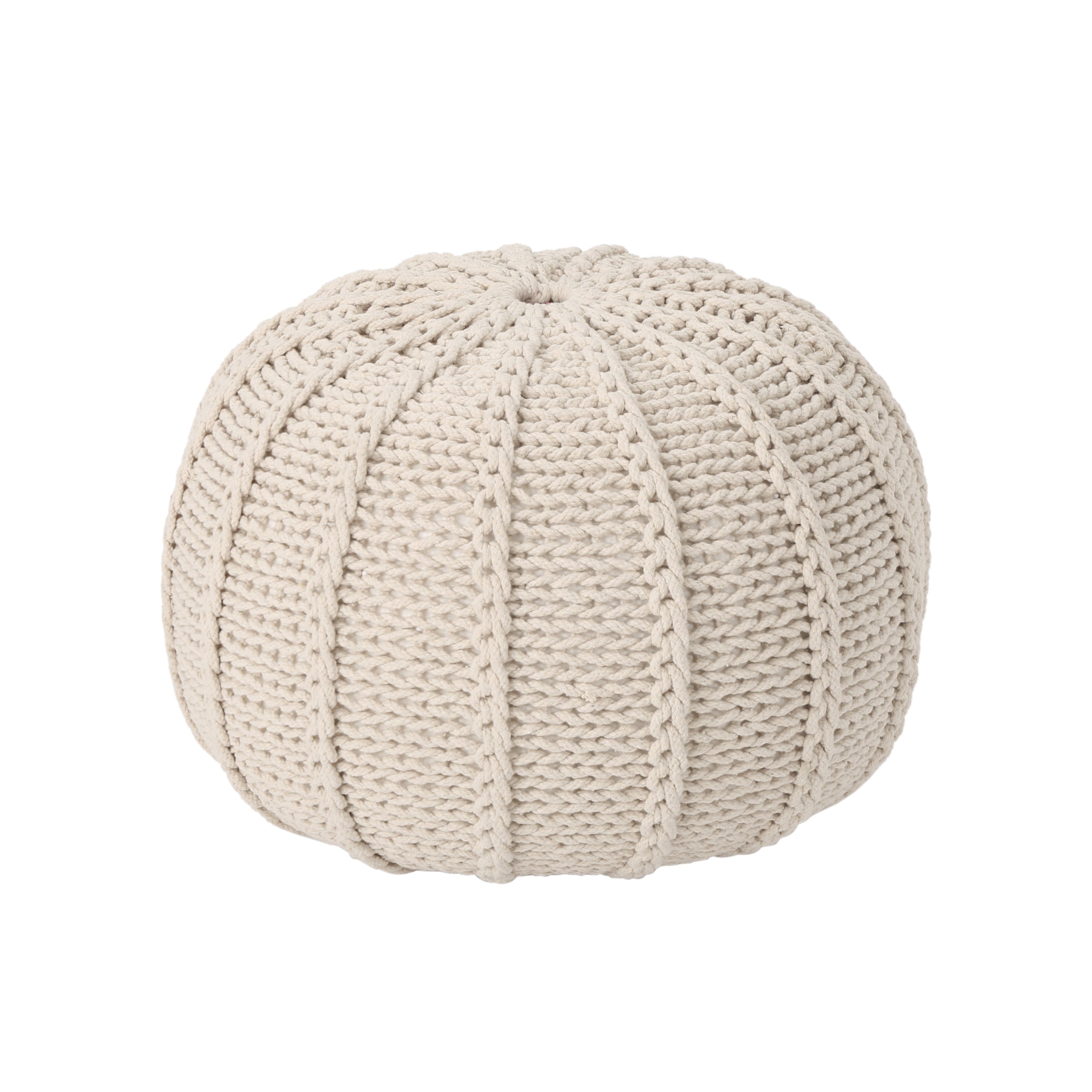 Agatha Knitted Cotton Pouf