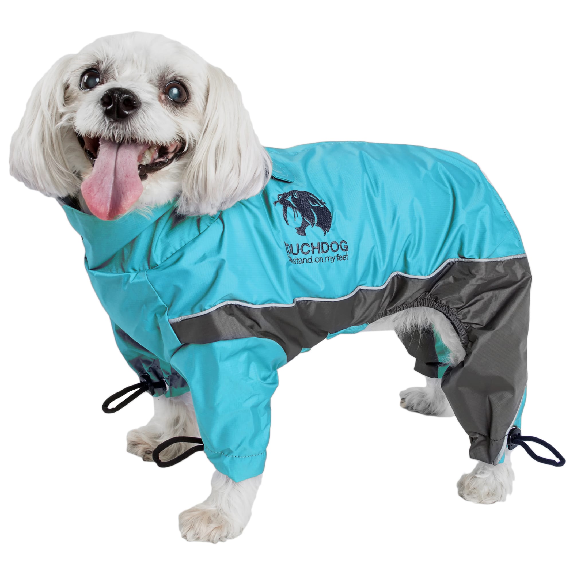 Touchdog Blue Quantum-Ice Full-Bodied Adjustable and 3M Reflective Dog Jacket， X-Small