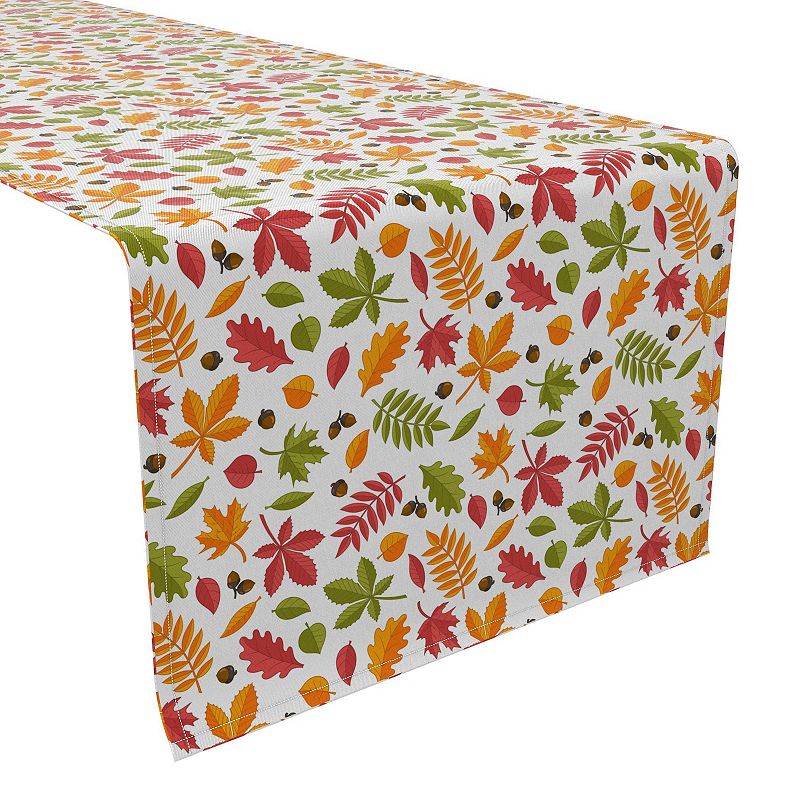 Table Runner， 100% Cotton， 16x72， Variety of Leaves