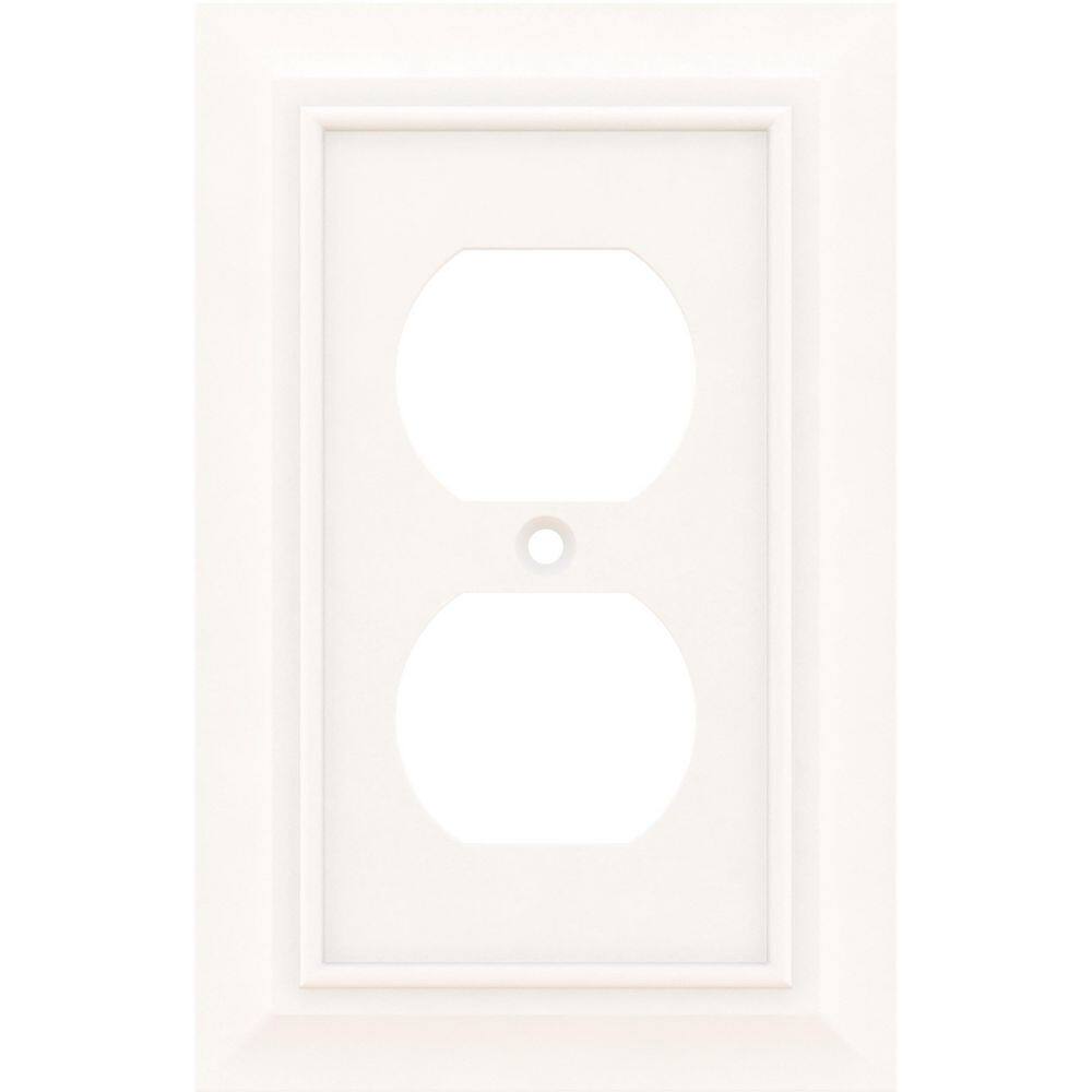 Hampton Bay Derby White 1-Gang Single Duplex Wall Plate (1-Pack) W31558C-W-U