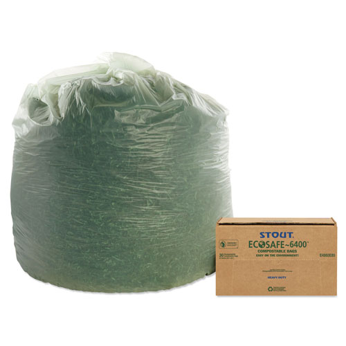 Stout EcoSafe-6400 Bags | 64 gal， 0.85 mil， 48