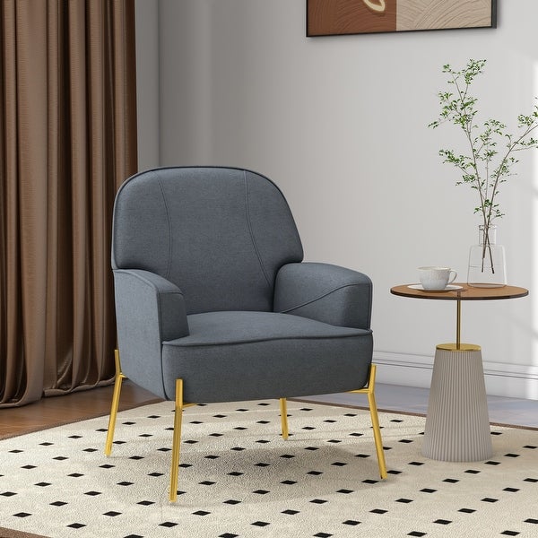 Modern Accent Chairs Living Room Armchair with Metal Legs